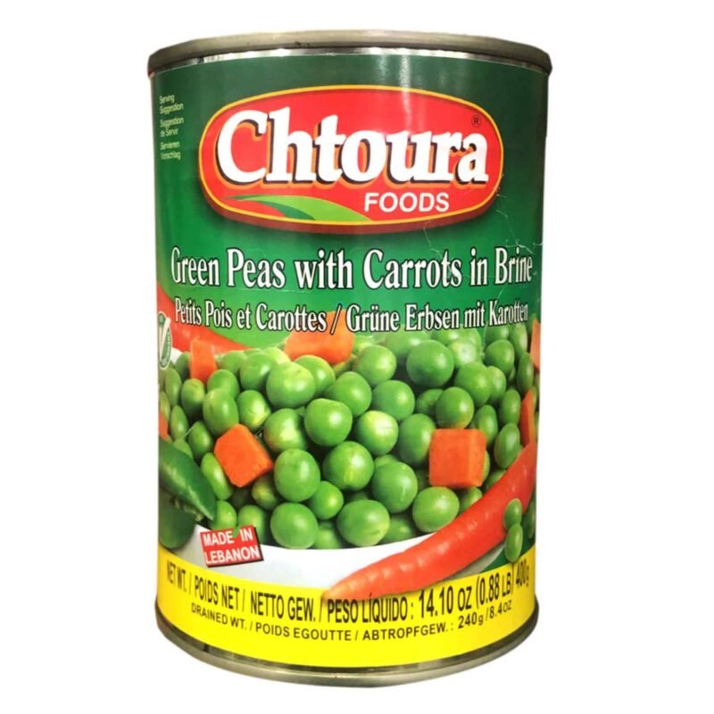 Chtoura Food Green Peas With Carrots In Brine 400g